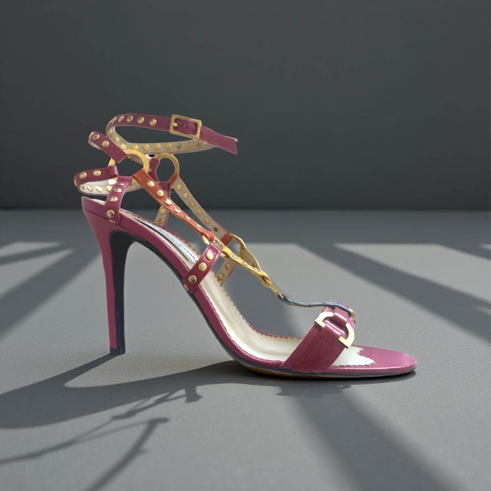Julien Macdonald Elegant Strappy Heels - Pink & Gold